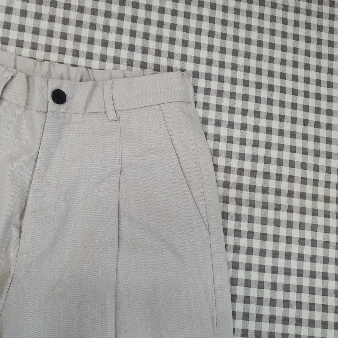 퍼렌 헨링본 밴딩 와이드 팸츠 남자29~30 상품이미지4