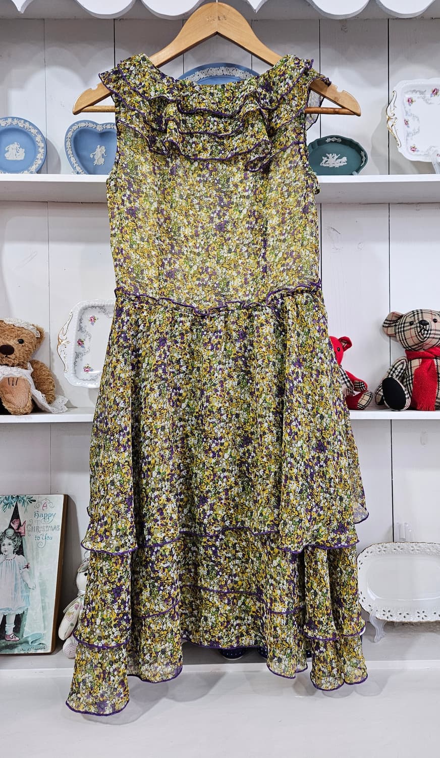 잔꽃 프릴 레이어드 쉬폰 원피스 상품이미지6