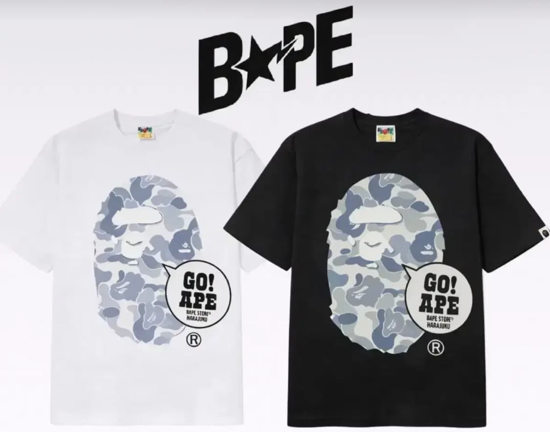 BAPE 베이프 고! 베이프 하라주쿠 카모  반팔 티셔츠 s~xl. 상품이미지1