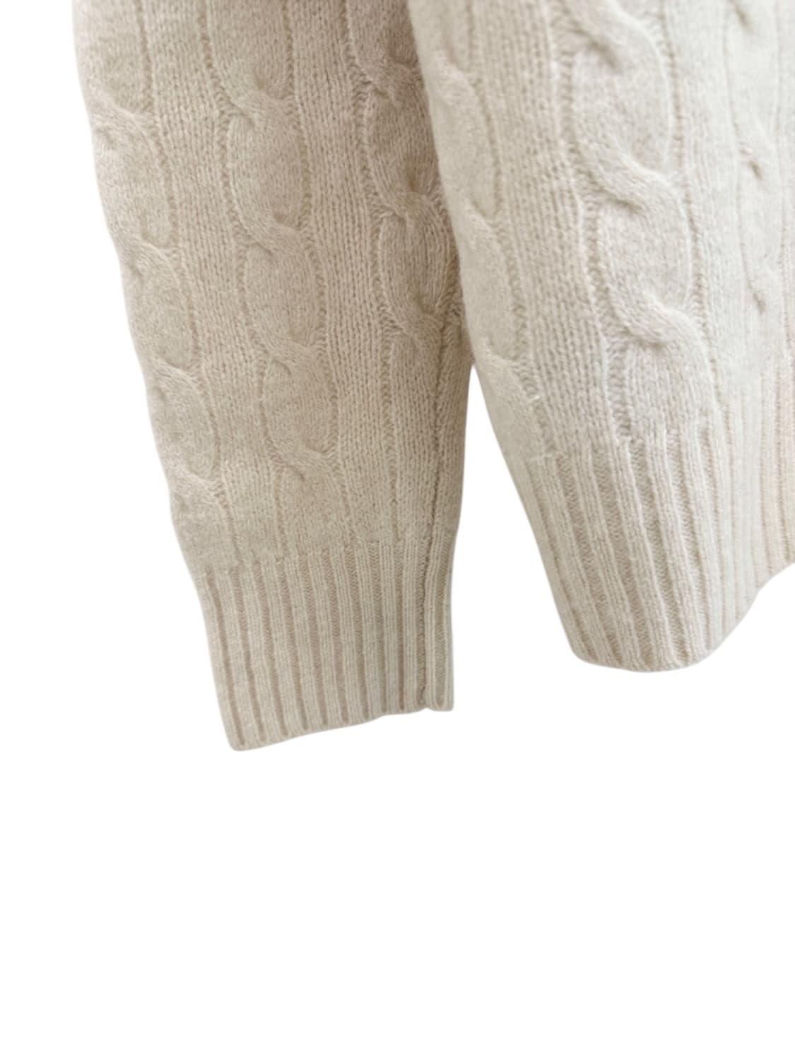 폴로 꽈배기 캐시미어 니트 아이보리 (여성M) 상품이미지5