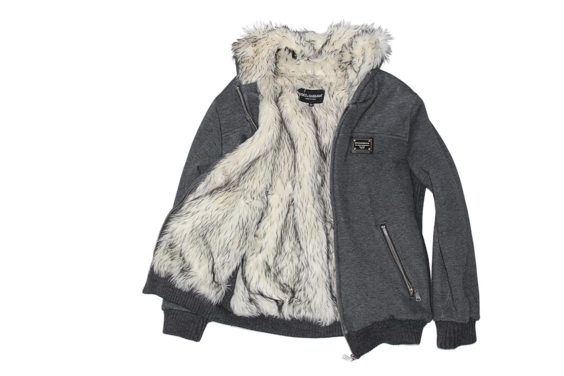 00s DOLCE & GABBANA Wolf Fur Zip Hoodie 상품이미지1