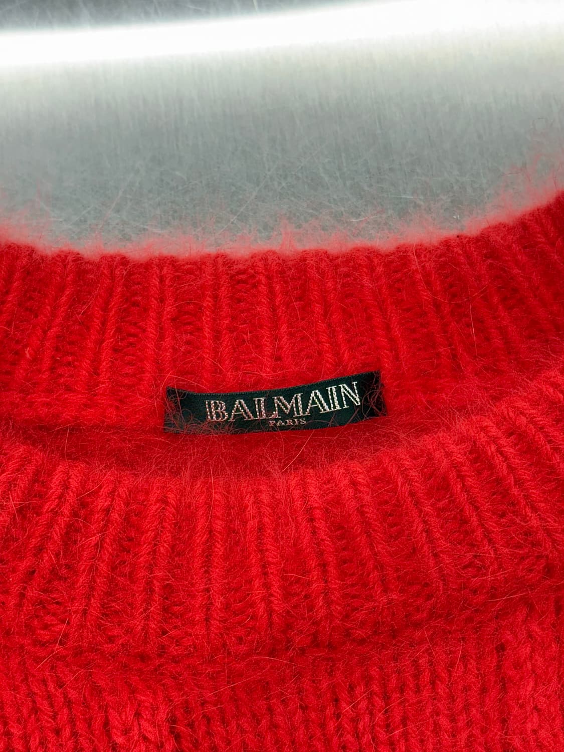 발망 코랄 레드 디스트레스드 모헤어 니트 스웨터 상품이미지7