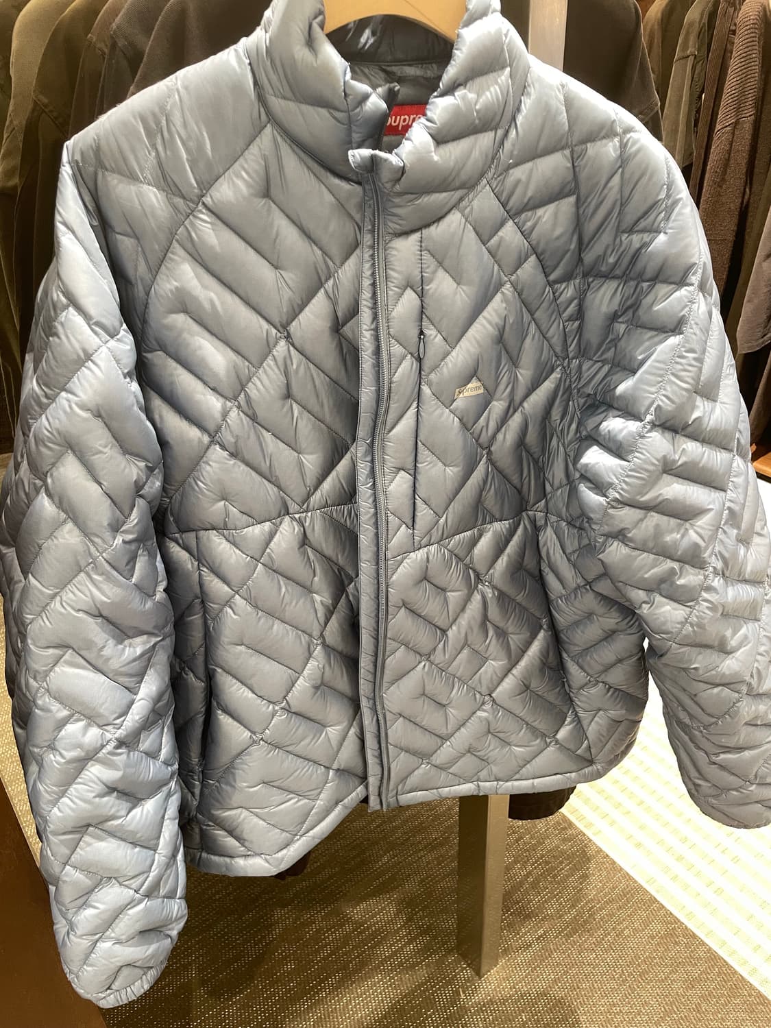 슈프림 스펠아웃 라이트웨이트 다운 xl 블루 퀼티드 상품이미지1