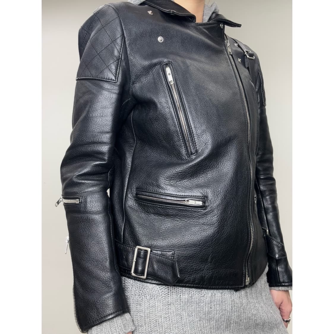 빈티지 리얼레더 가죽 라이더 자켓 상품이미지3