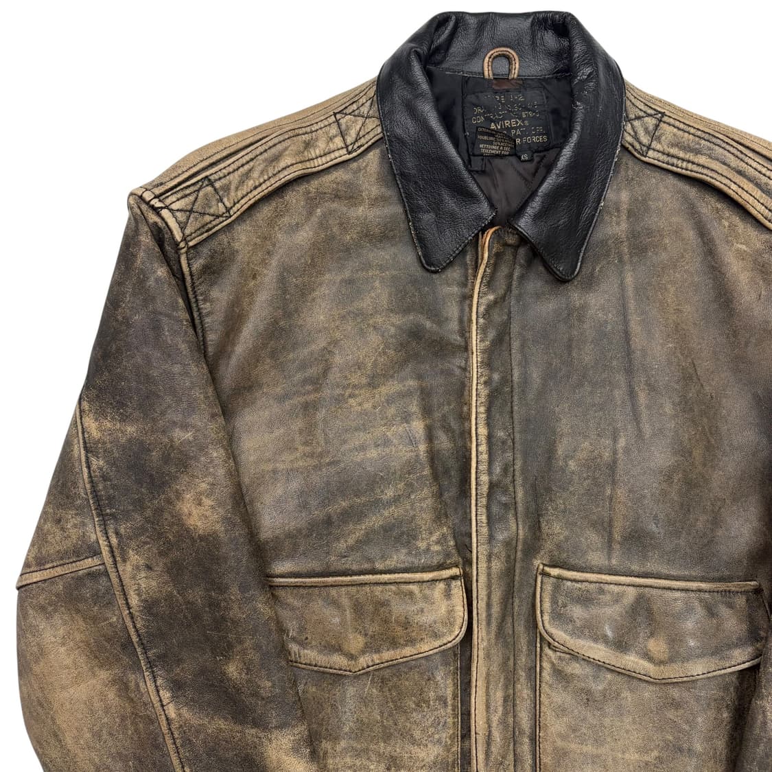 아비렉스 빈티지 워싱 A-2 레더 봄버 자켓 XS 상품이미지2