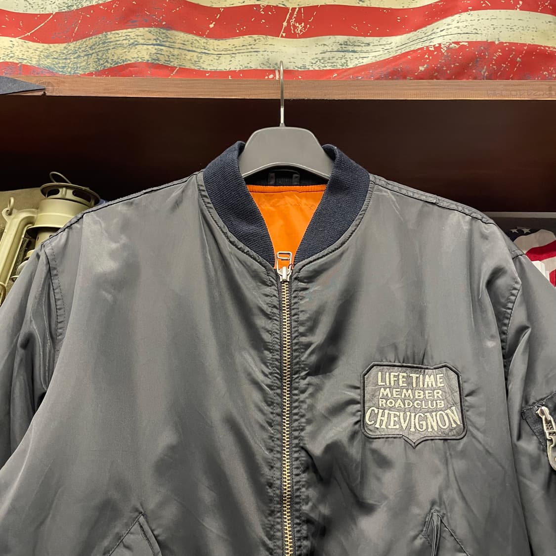 90s 쉐비뇽 후면 빅 자수 MA-1 봄버 항공 점퍼 상품이미지3