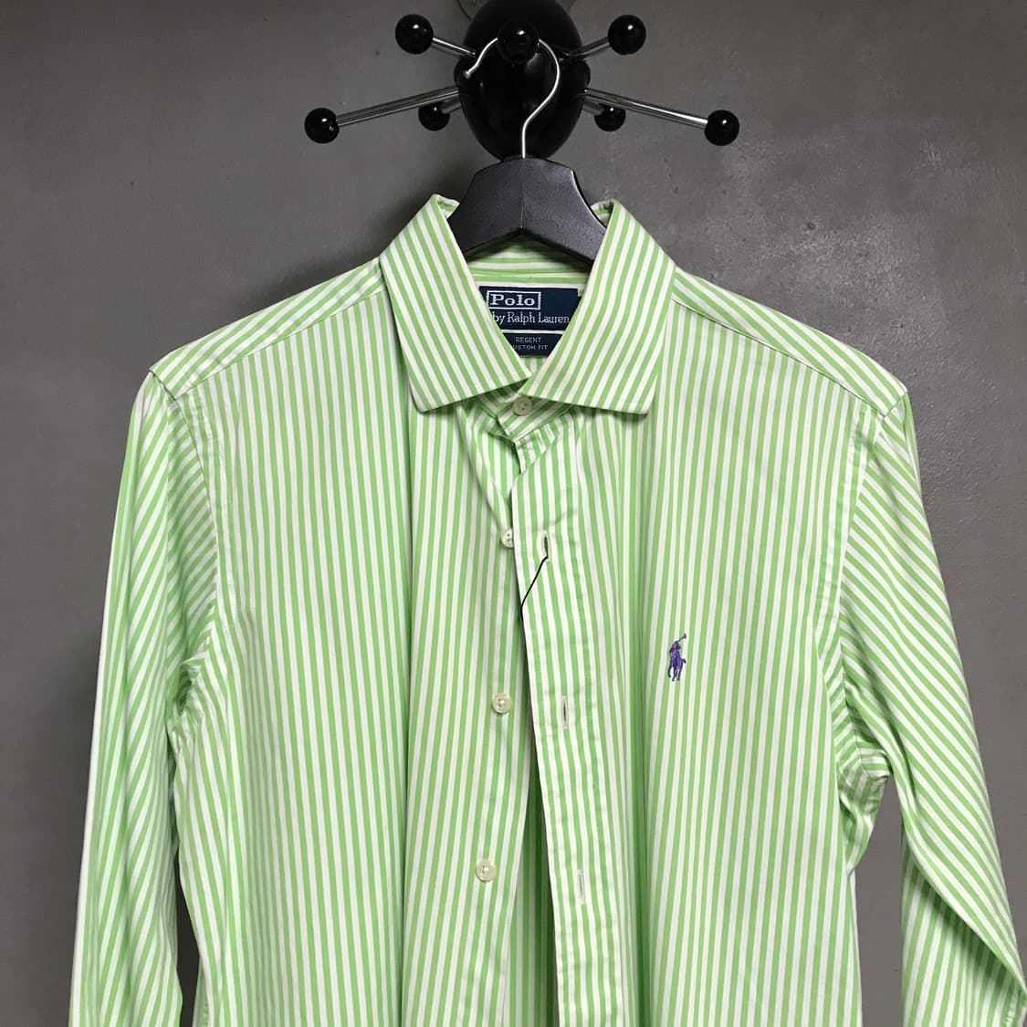 폴로 랄프로렌 스트라이프 셔츠 그린 40-82 상품이미지2