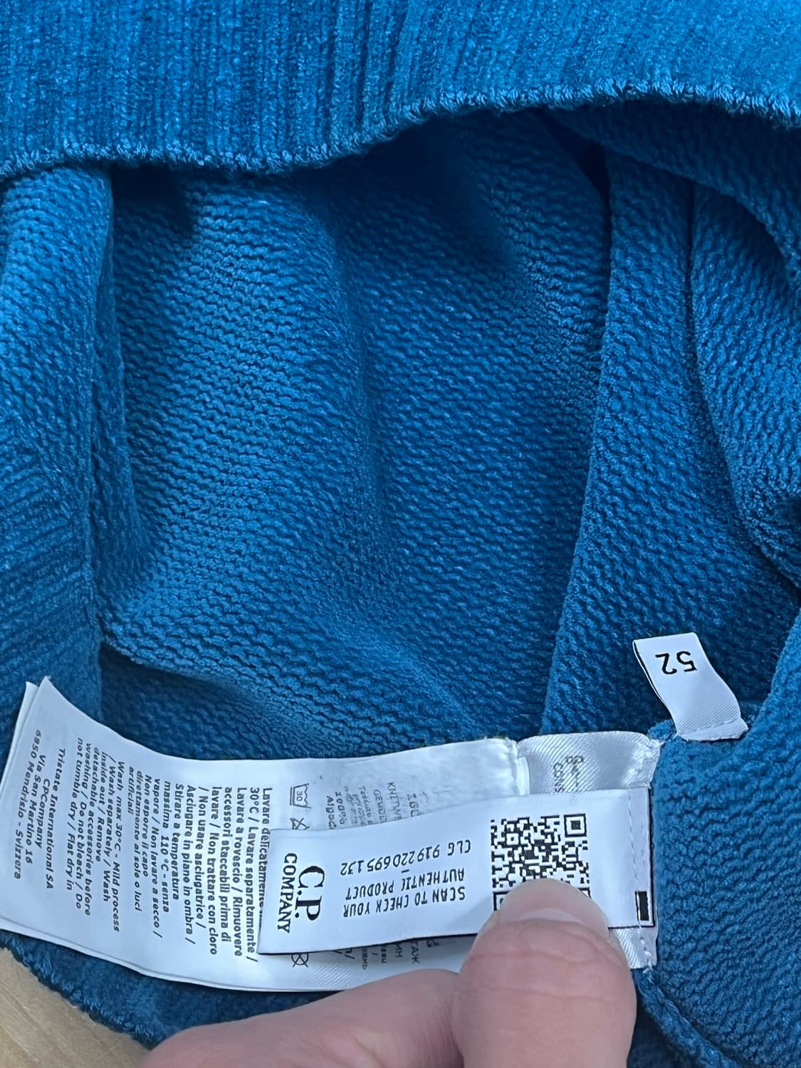 C.P. 컴퍼니 셔닐 코튼 크루넥 니트 잉크 블루(XL) - 24SS 상품이미지2