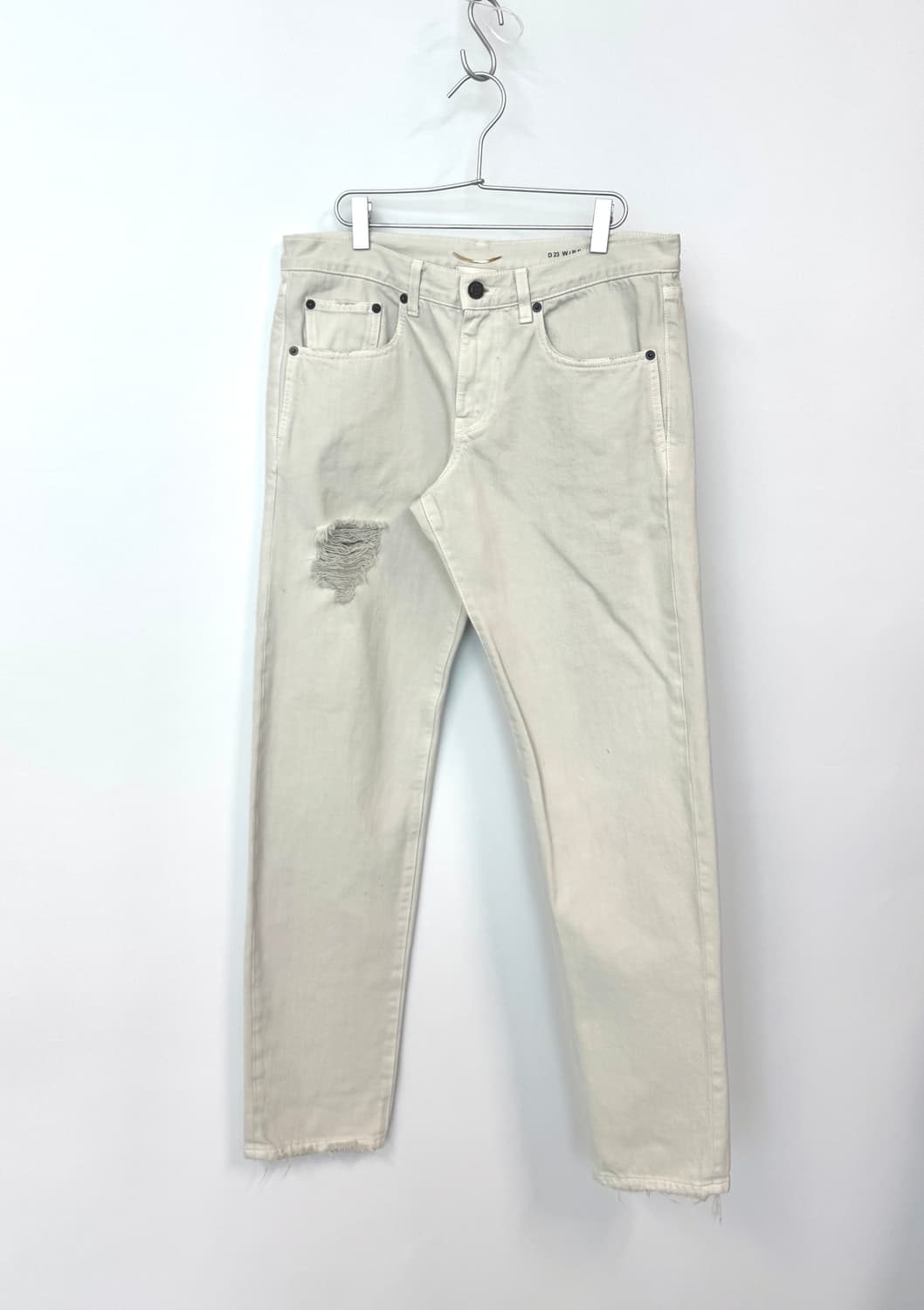 SAINT LAURENT 생로랑 스트레이트 오프화이트 디스트로이드 진 3 상품이미지1