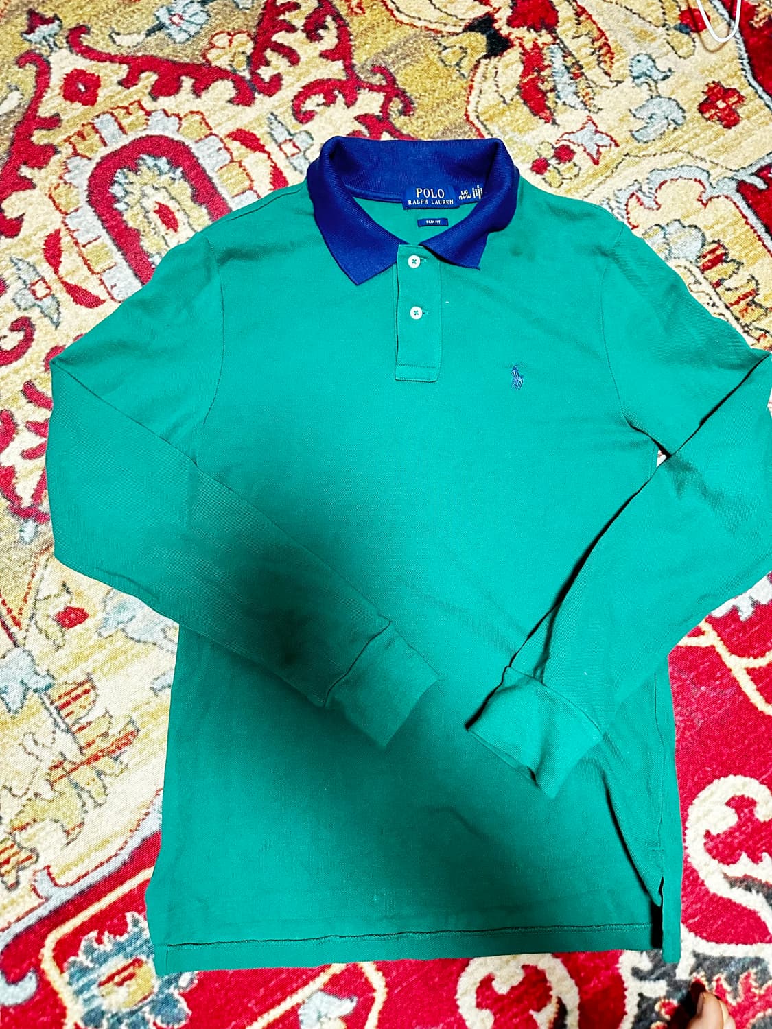 폴로 랄프로렌 긴팔 배색 카라티  상품이미지1