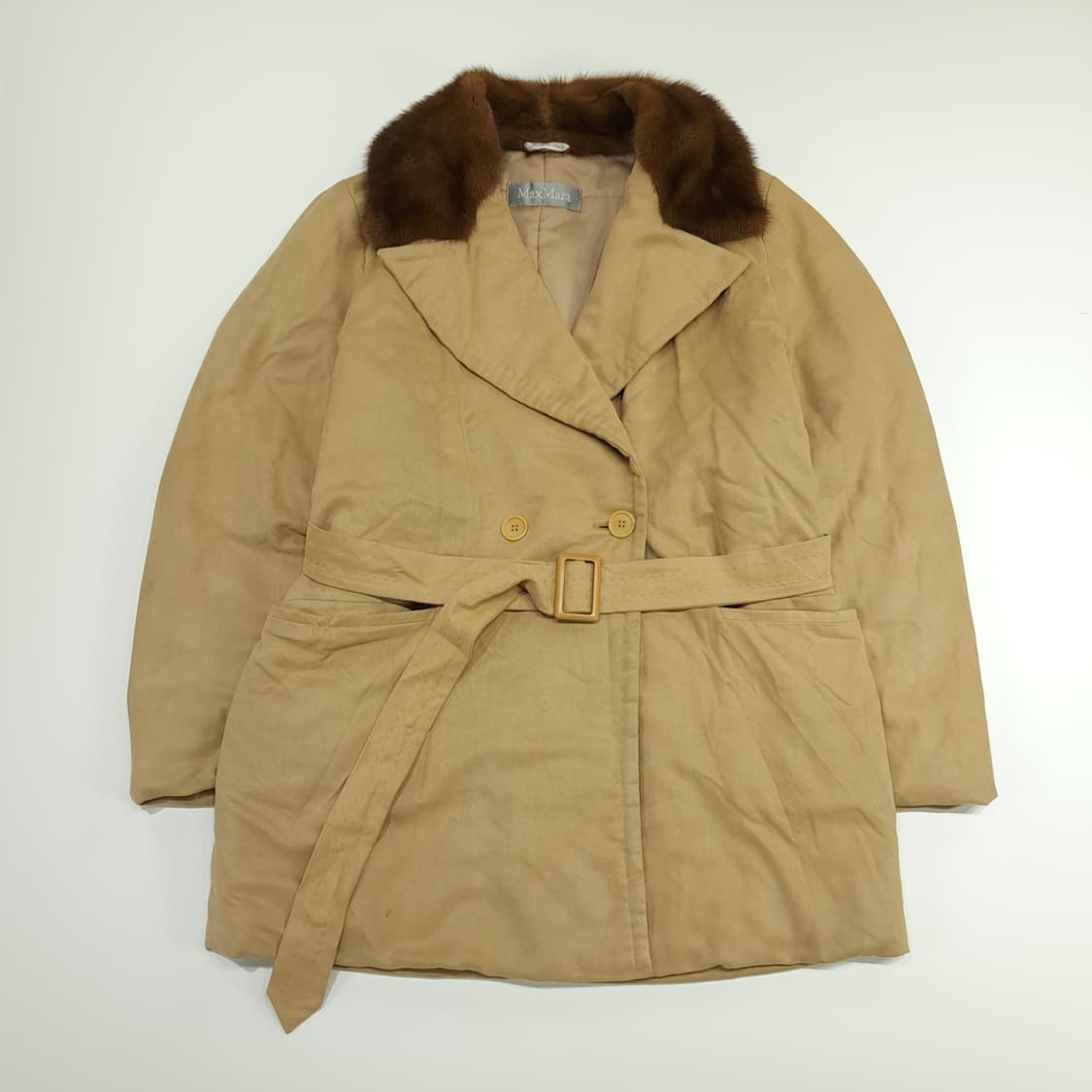 CN700W M 막스마라 베이지 이태리 밍크 카라 코트 상품이미지1
