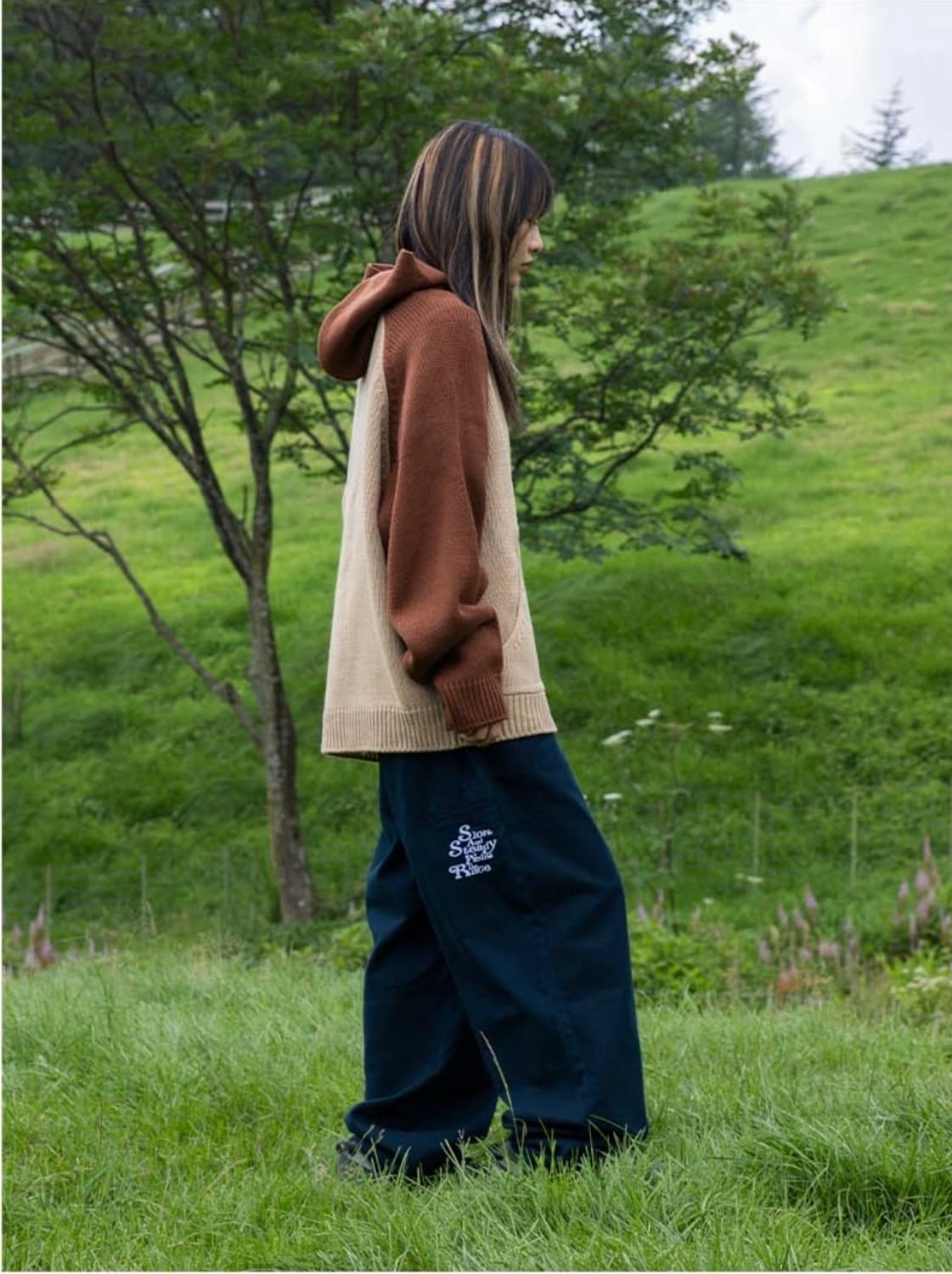 엑스톤즈 밴딩코튼팬츠(닥크네이비)M 상품이미지4