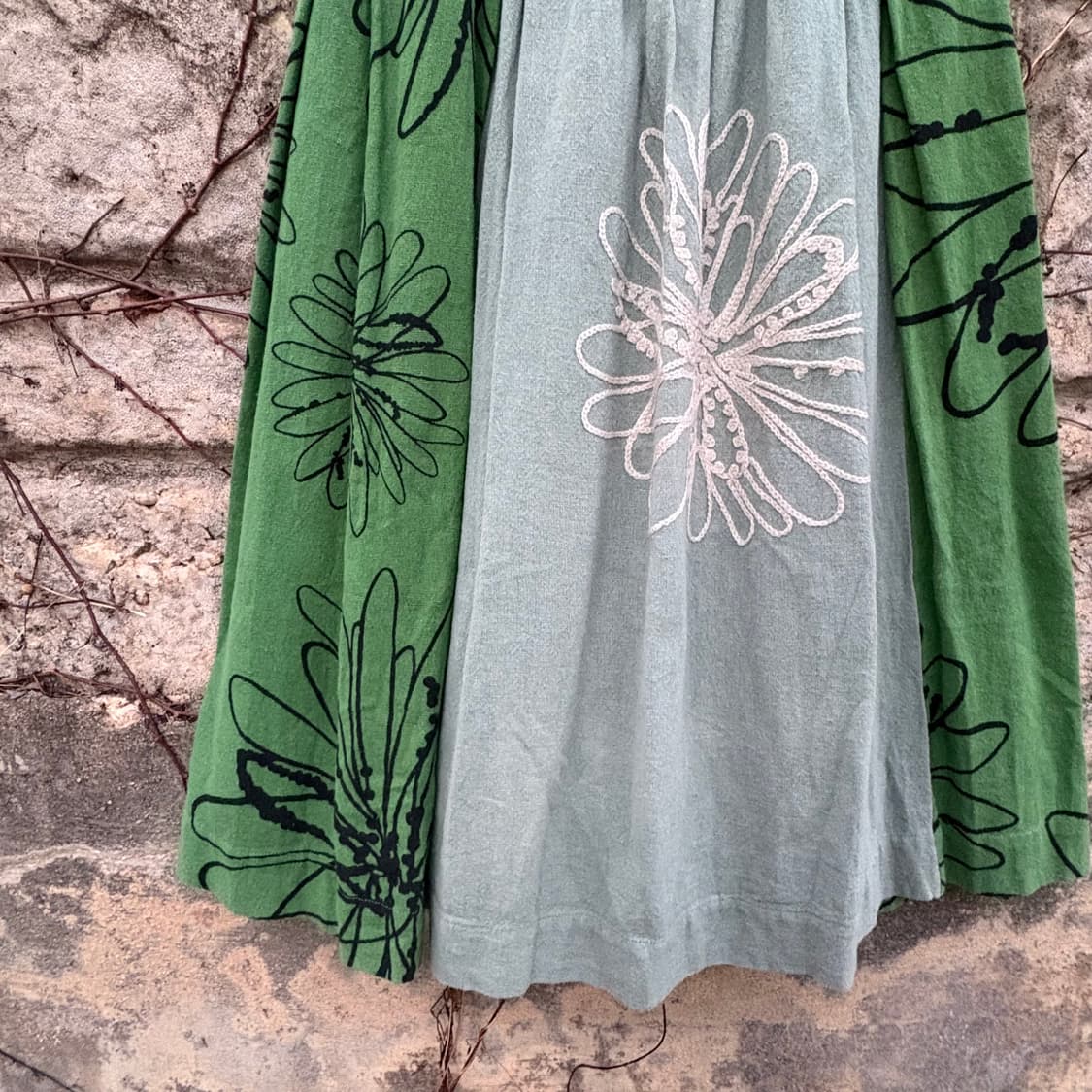 빈티지 보헤미안 모리 자수 롱 플레어 스커트 인도 상품이미지3