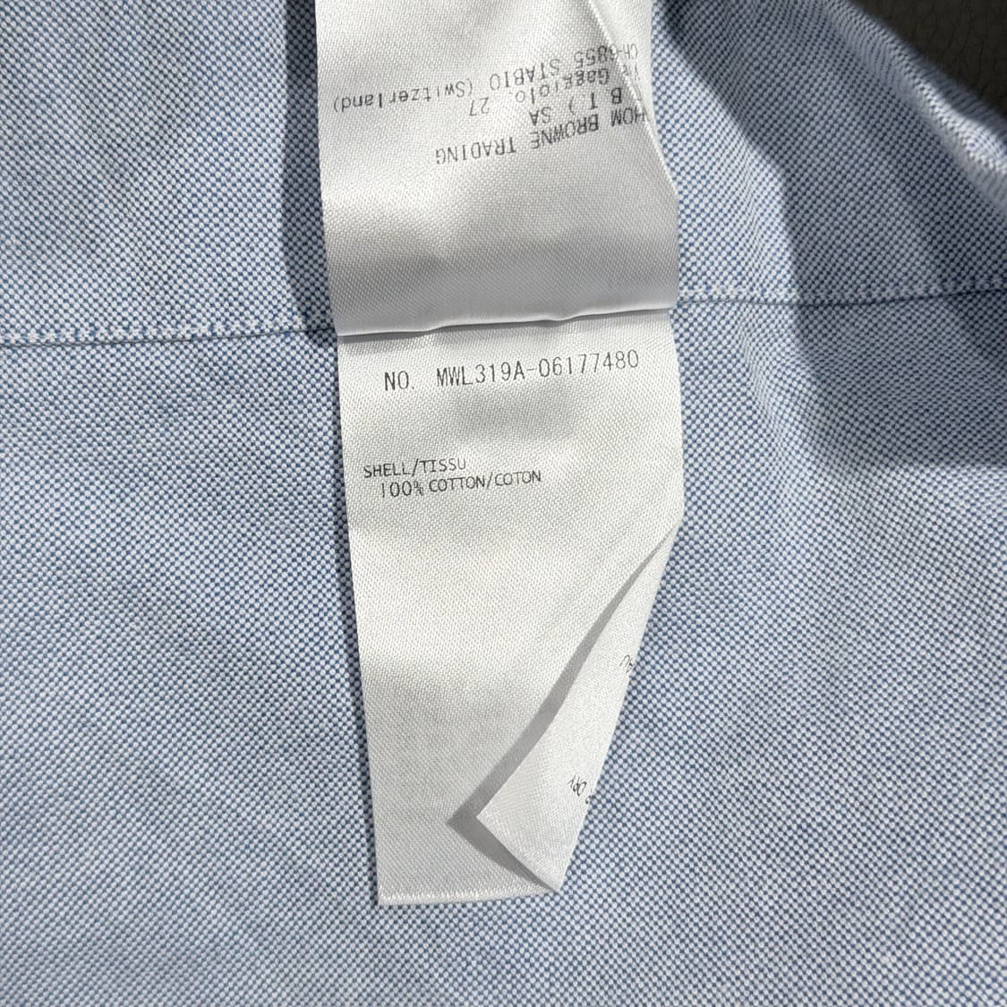 (A+/5) / 톰브라운 솔리드 플란넬 사선완장 셔츠 스카이 상품이미지7