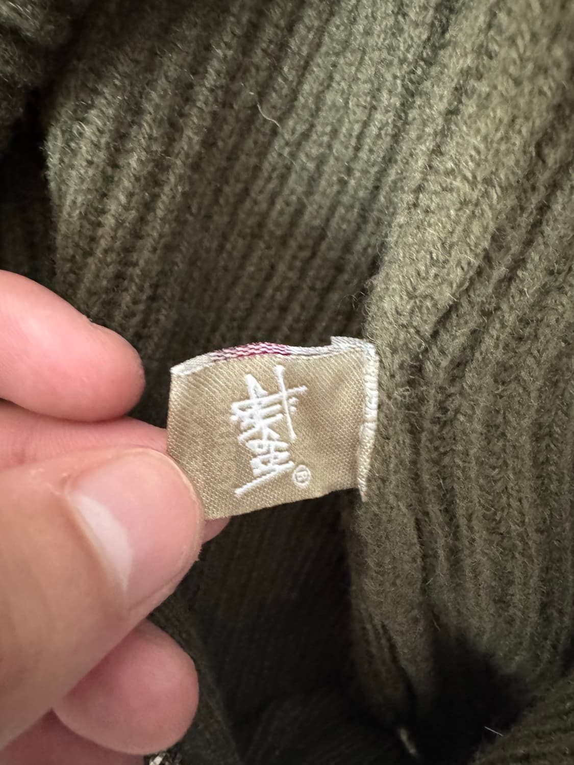 빈티지 STUSSY 스투시 짚업스웨터 올리브 상품이미지6