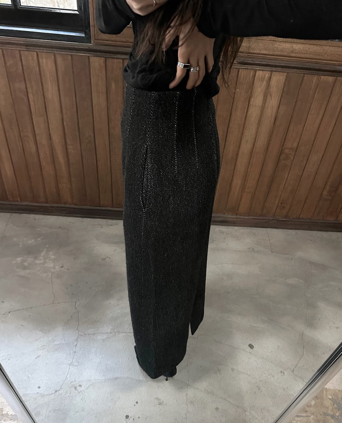 COMME DES GARCONS black wool maxi skirt 상품이미지1