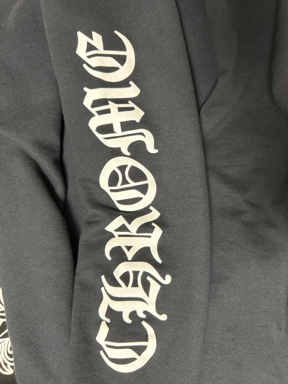 크롬하츠 버티컬 롱 플리스 집업 후드 블랙 L사이즈 시착만한 새상품 상품이미지3