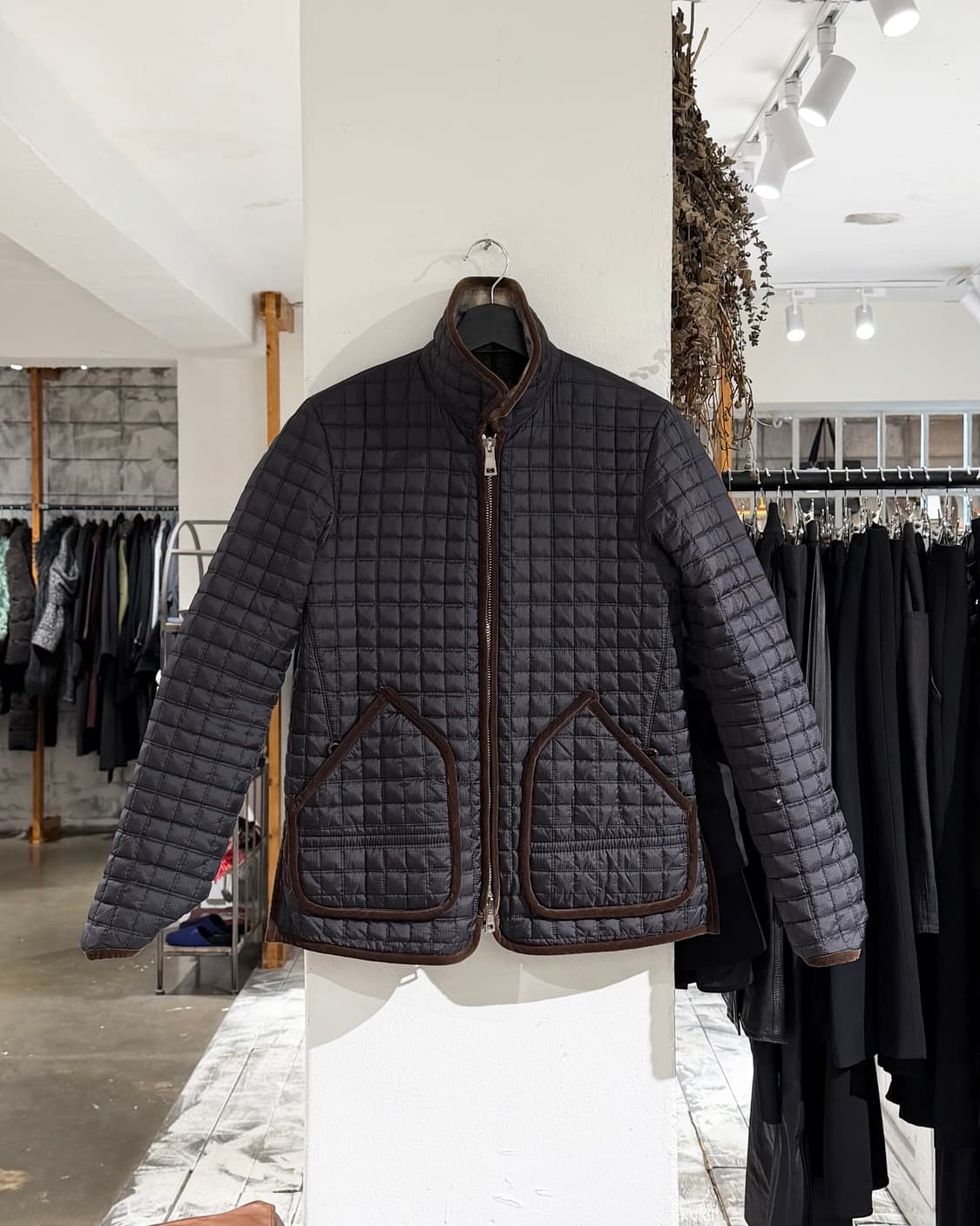 넘버나인 브라운 체크 리버서블 자켓 상품이미지2