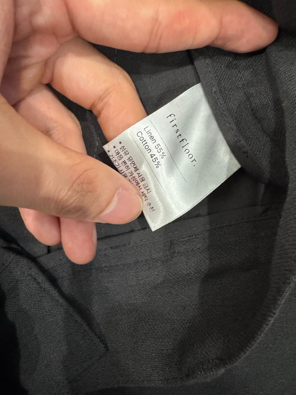 46) 퍼스트플로어 린넨 버뮤다 블랙 상품이미지5