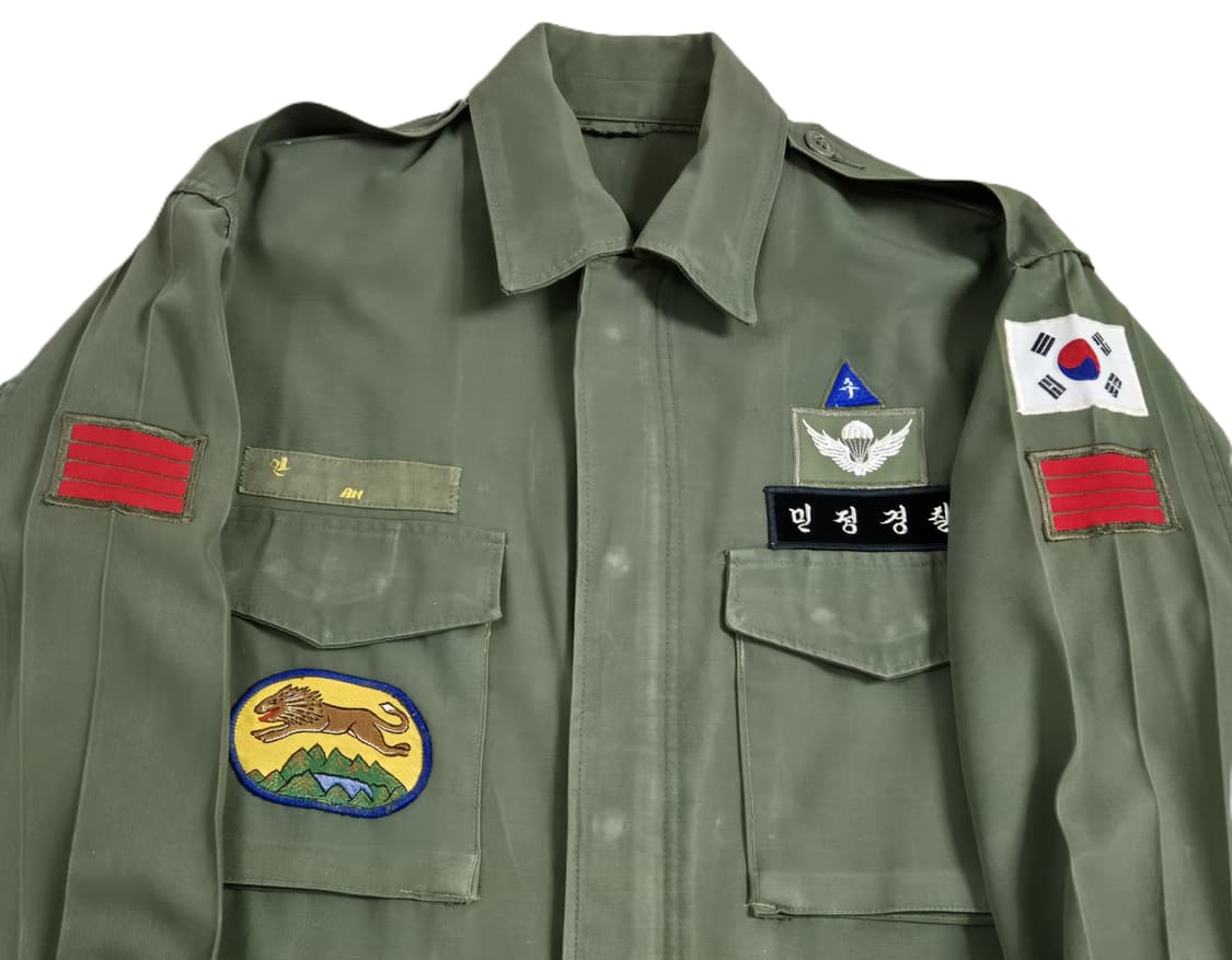 육군 구형 6사단 수색대대 병장 민무늬 야전상의 전투복 상의 자켓 (L) 상품이미지9