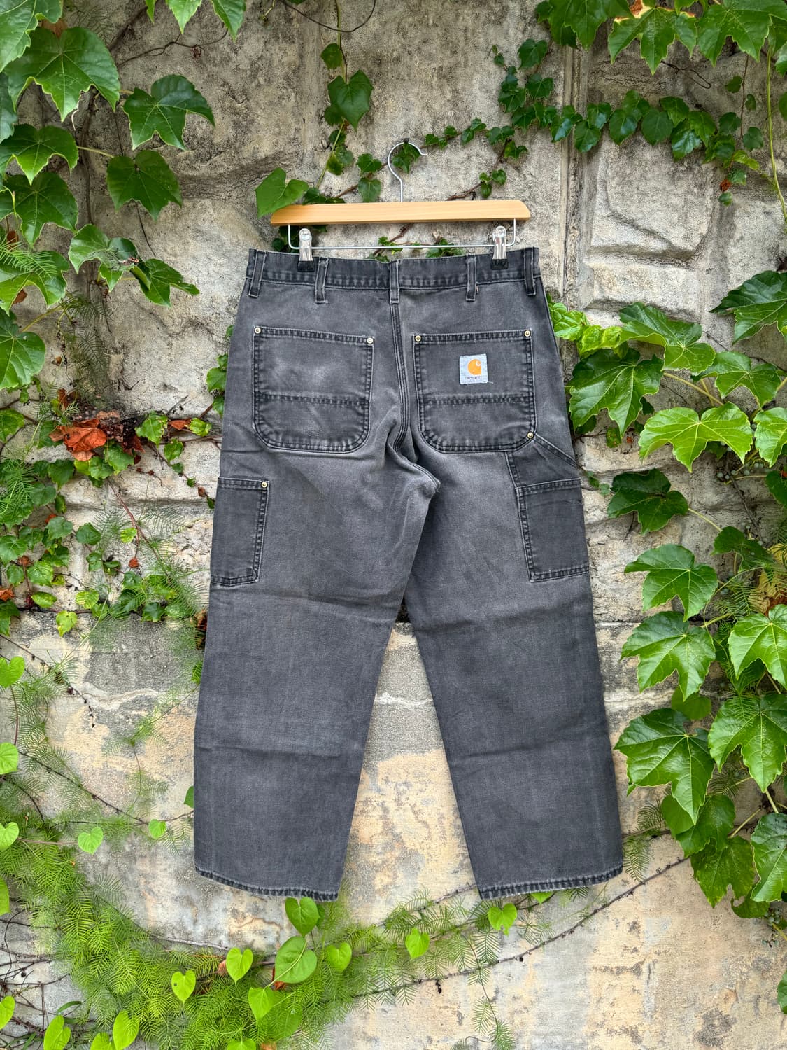 90s 칼하트 b01 blk distressed 하드페이딩 더블니 팬츠 상품이미지2