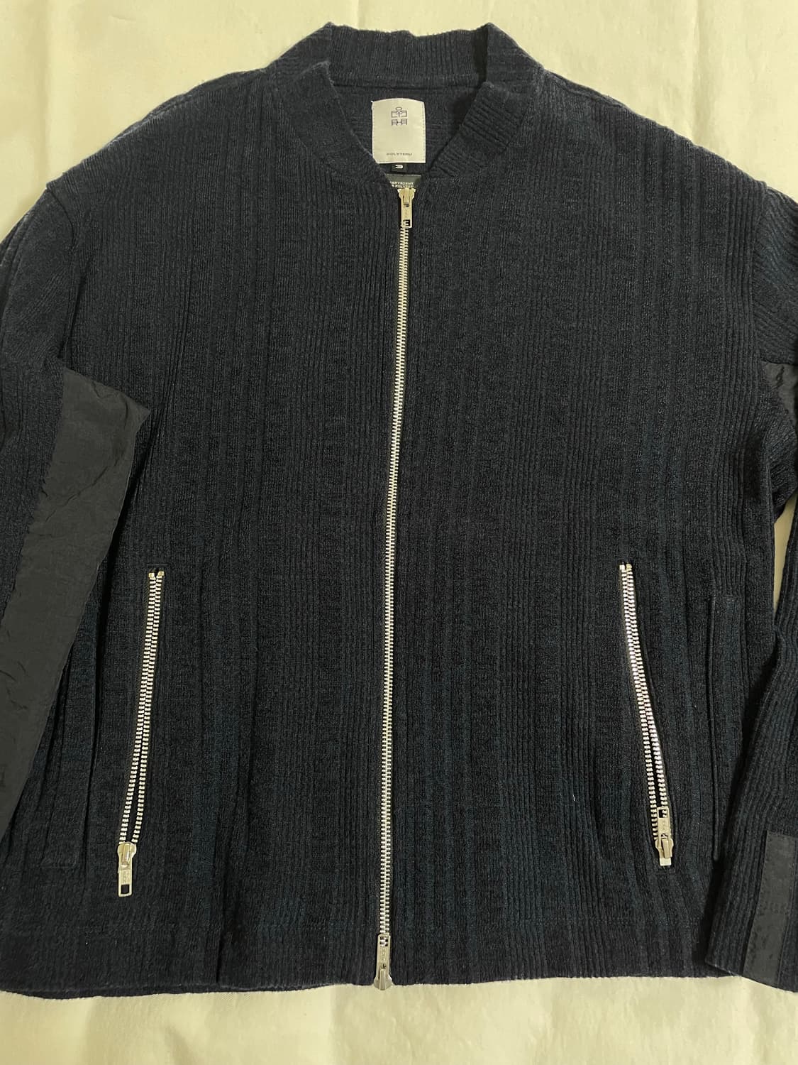 3) 폴리테루 니트집업 블루종 네이비  상품이미지1