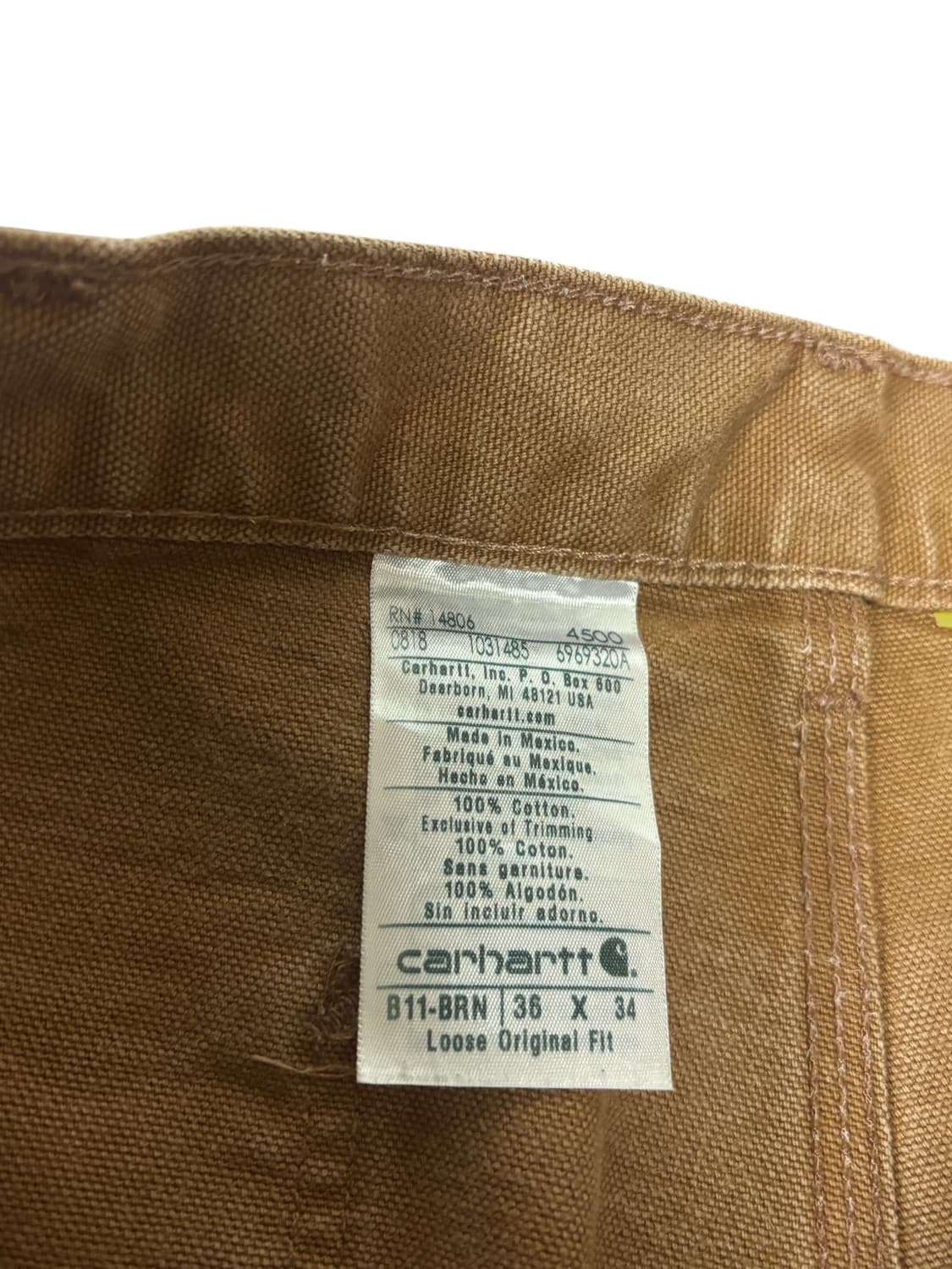 칼하트 b11 브라운 싱글니 카펜터 워크팬츠 상품이미지9