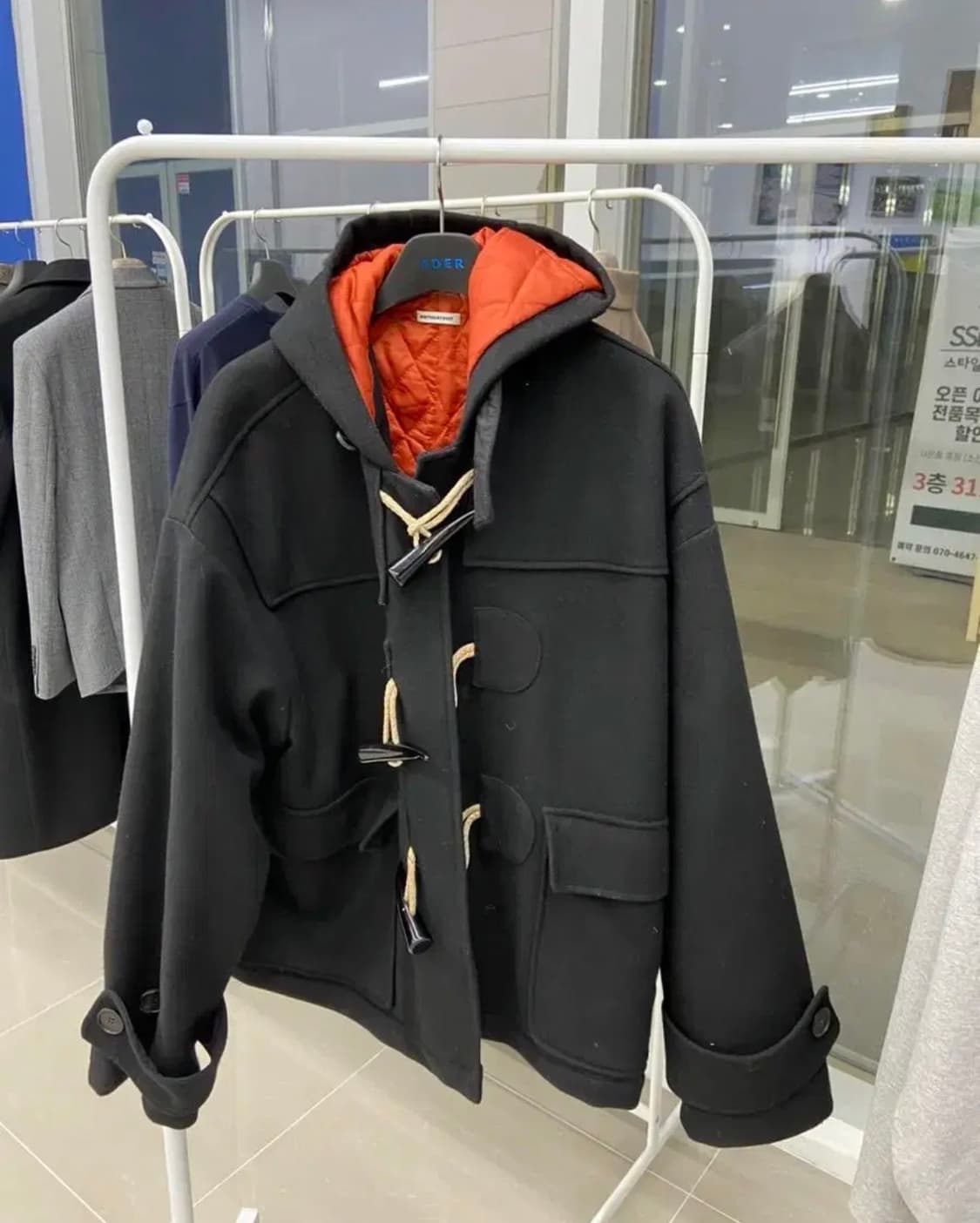 벌스데이수트 빅 후드 더플코트 블랙 M사이즈(실측L-XL) 아이엠샵 상품이미지5