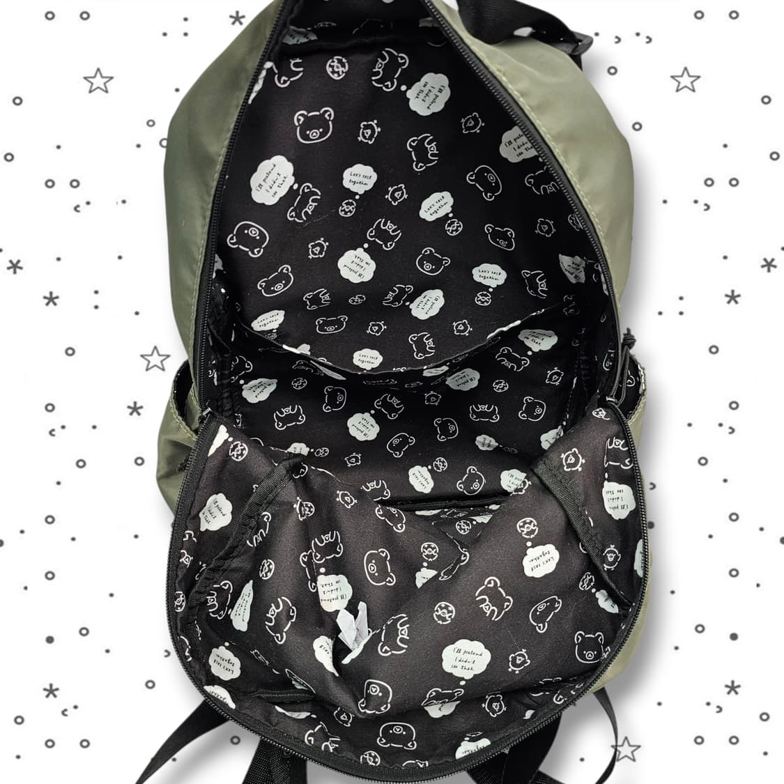 Rilakkuma 리락쿠마 스토어 3WAY 카키 가방 상품이미지8