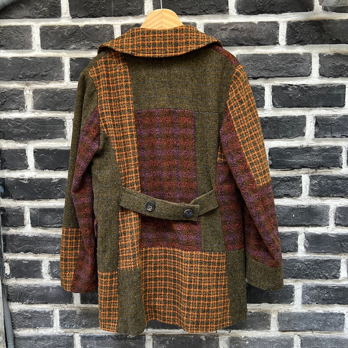 tricot comme des garcons 패치워크 울 코트 상품이미지5