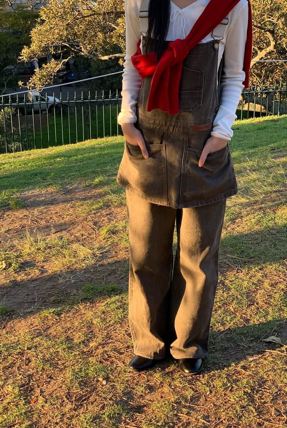 썸웨어버터 빈티지 콤비 오버롤 빈티지 브라운 상품이미지4