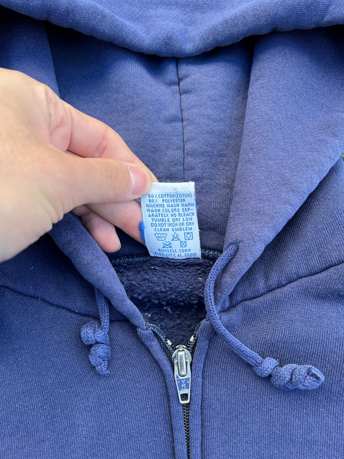 [L] 90s 미제 러셀 후드집업 네이비 상품이미지3