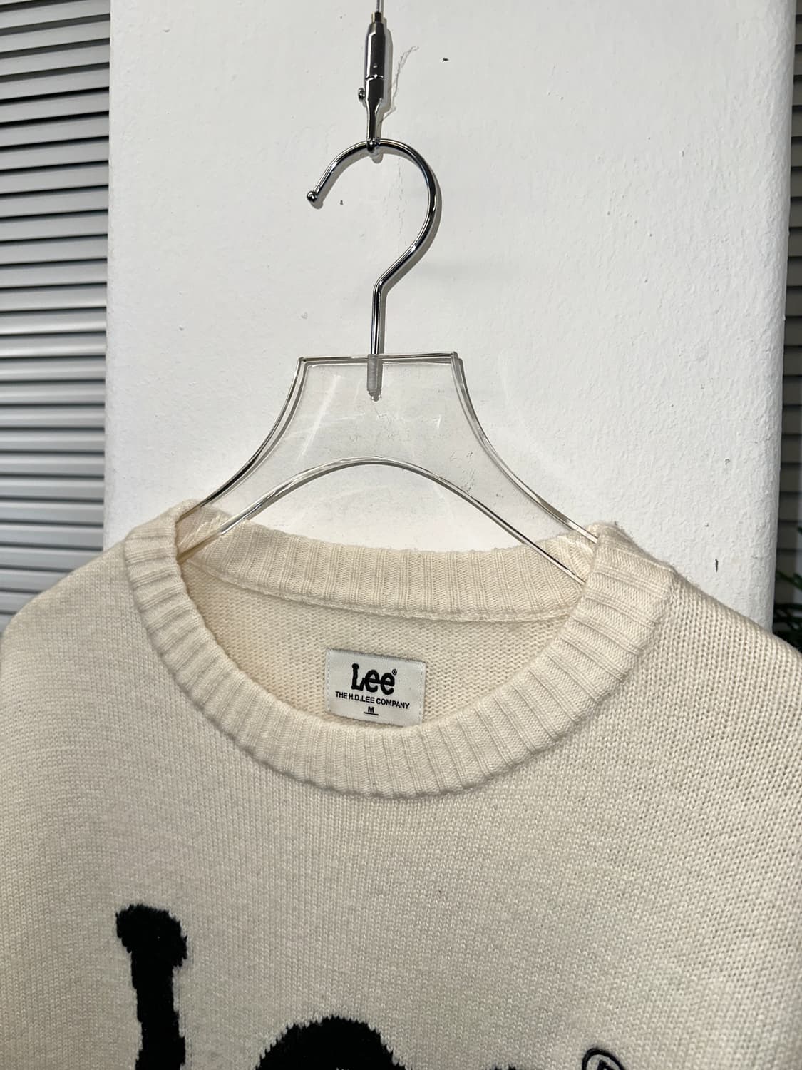 Lee 스펠로고 오버핏 니트 아이보리 M 상품이미지4