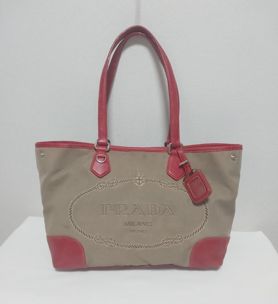 [정품] 프라다 자카드 캔버스 로고 숄더백 상품이미지1