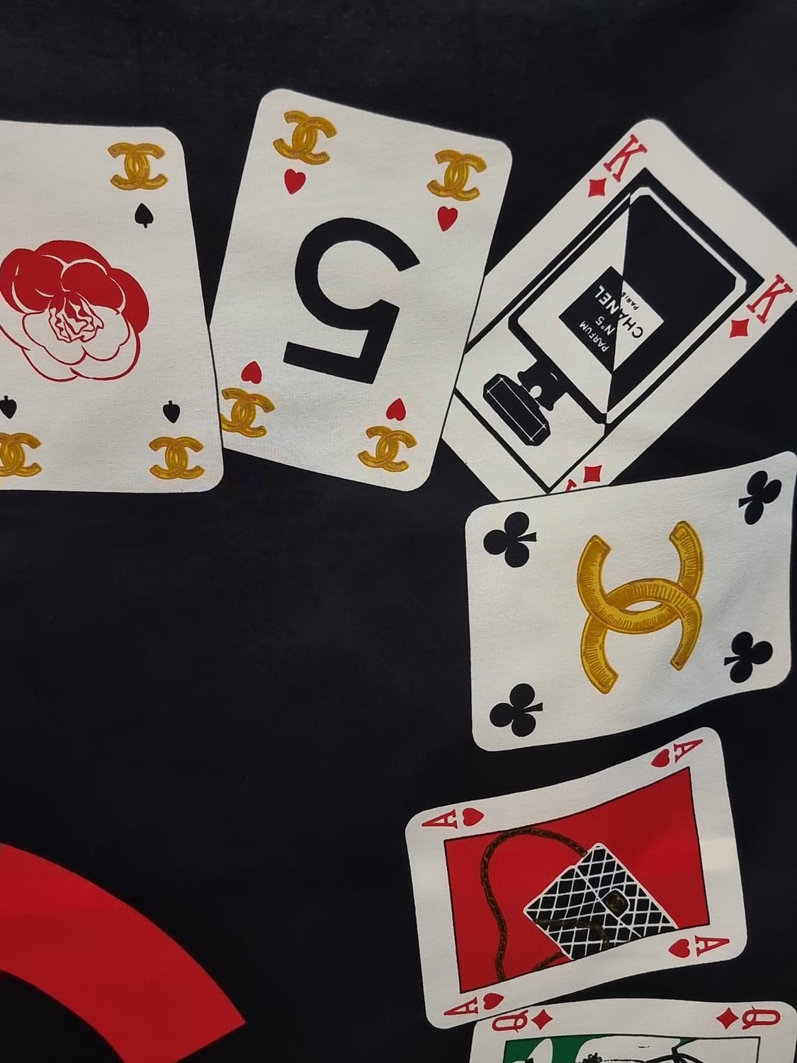 Chanel 샤넬빈티지 카드 프린트 실크 스카프 상품이미지6