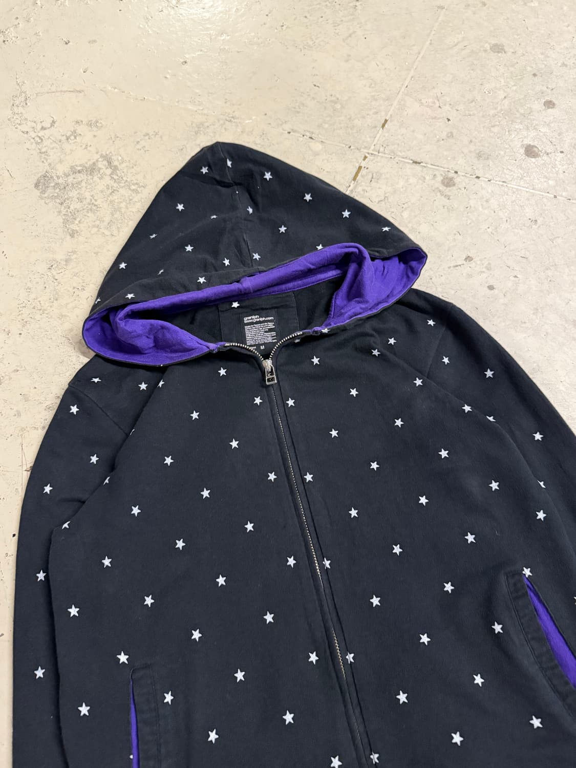 star pattern 2-way hood zip-up 상품이미지6