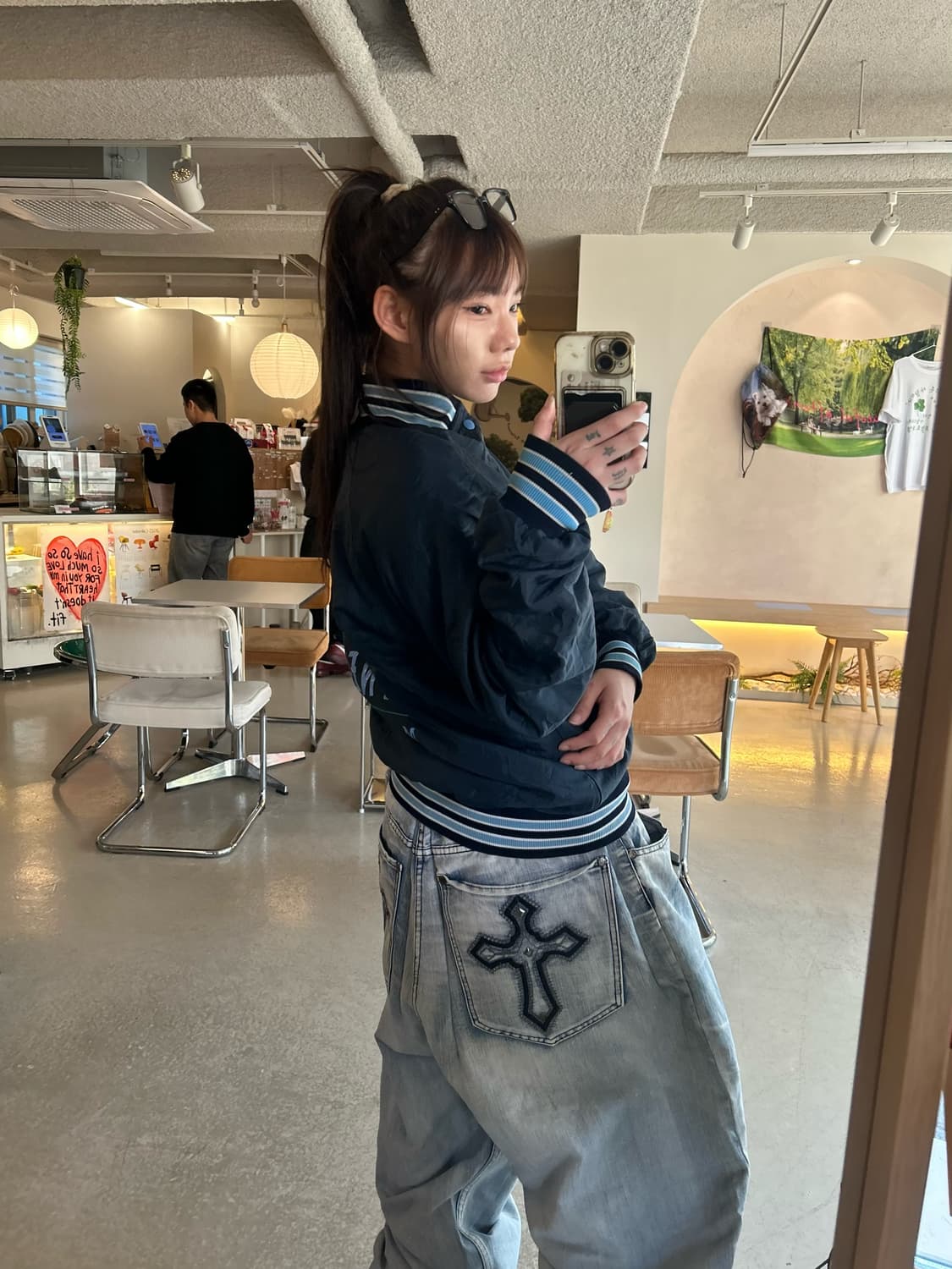 90s 올드스쿨 아메리칸 빈티지 나일론 바시티 자켓 상품이미지2