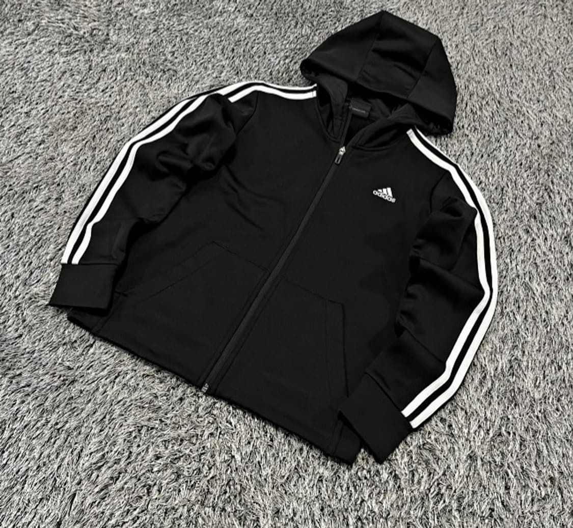 아디다스 블랙 여자 후드 져지집업 90/S 상품이미지1