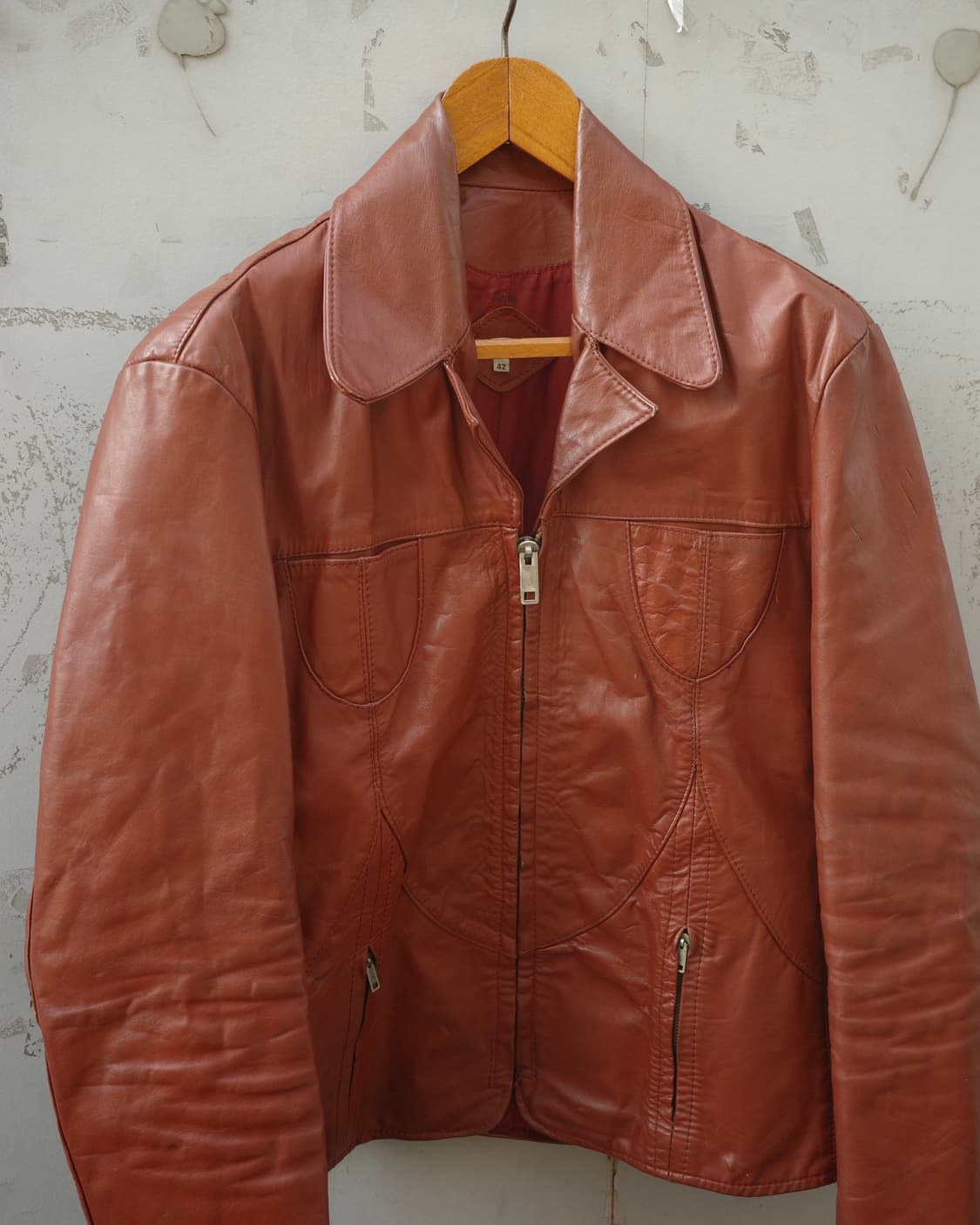 70s 히피 레더 패널 자켓 상품이미지1