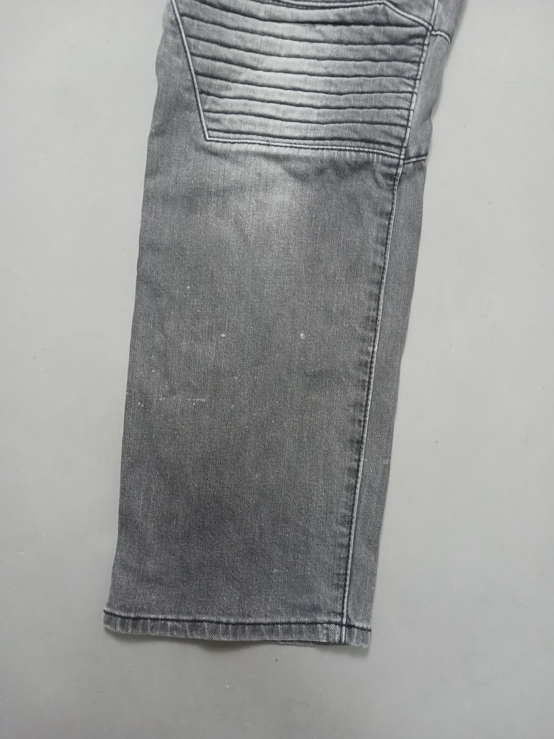 [34] 발망 그레이워싱 와이드 바이커진 청바지 상품이미지3