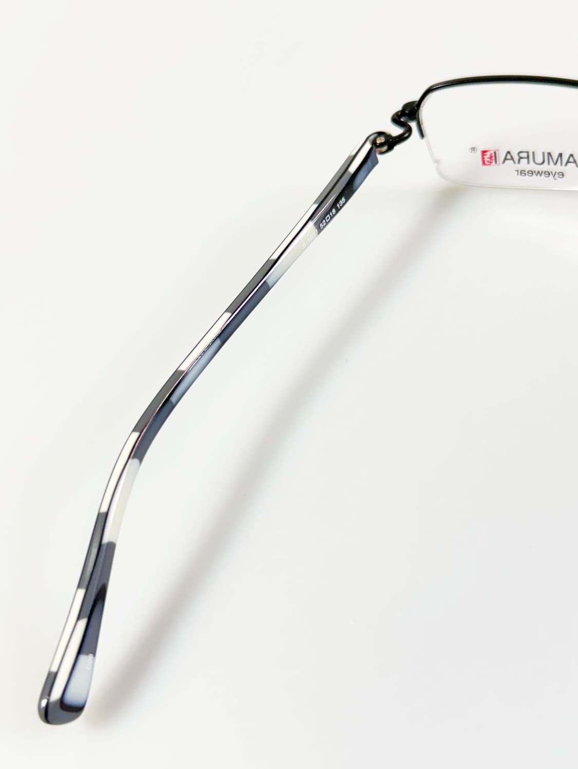 SAMURAI EYEWEAR 블랙 반무테 스퀘어 메탈 빈티지 안경 상품이미지7