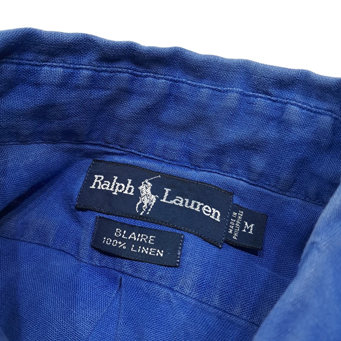 CK101 M 폴로 90s 린넨 버튼다운 블루 반팔 셔츠 남방 상품이미지3