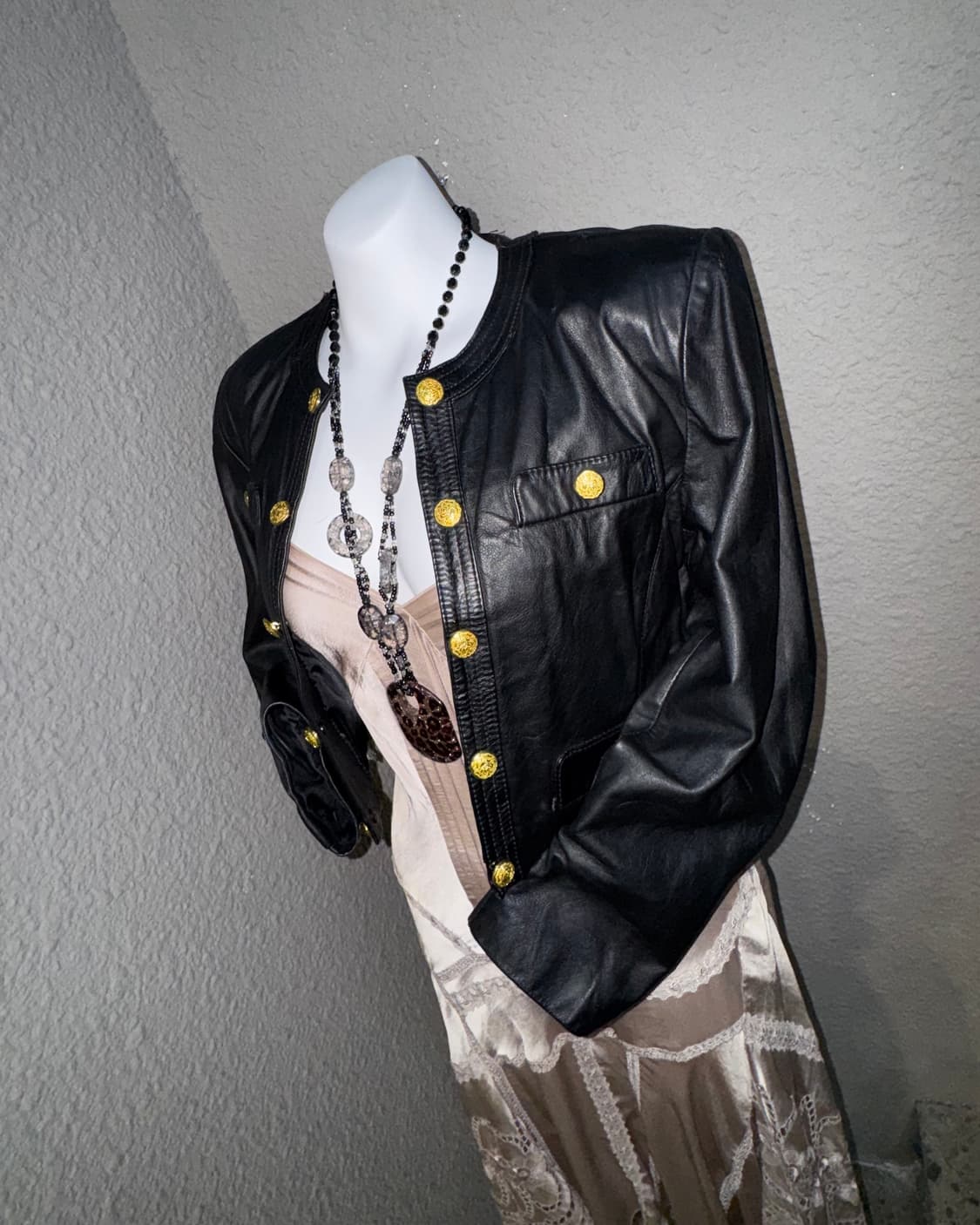 빈티지 크롭 레더재킷  상품이미지1