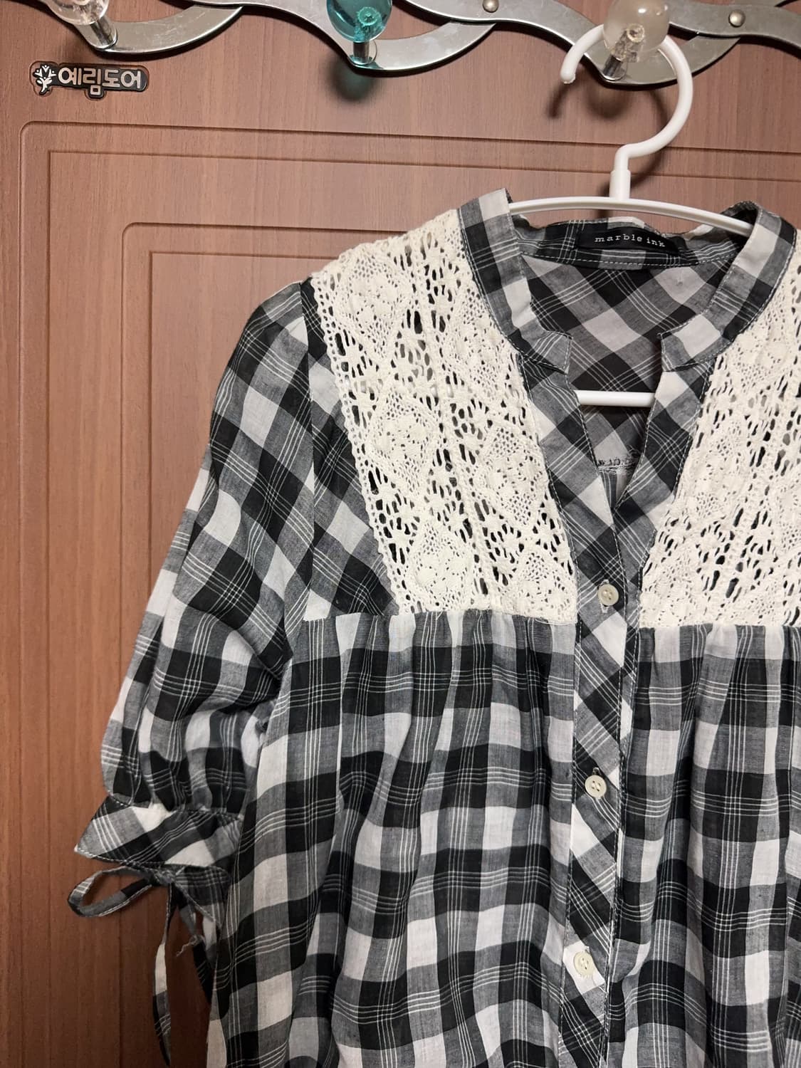 모리걸 하구미 일본 빈티지 블랙 체크 레이스 원피스 상품이미지2