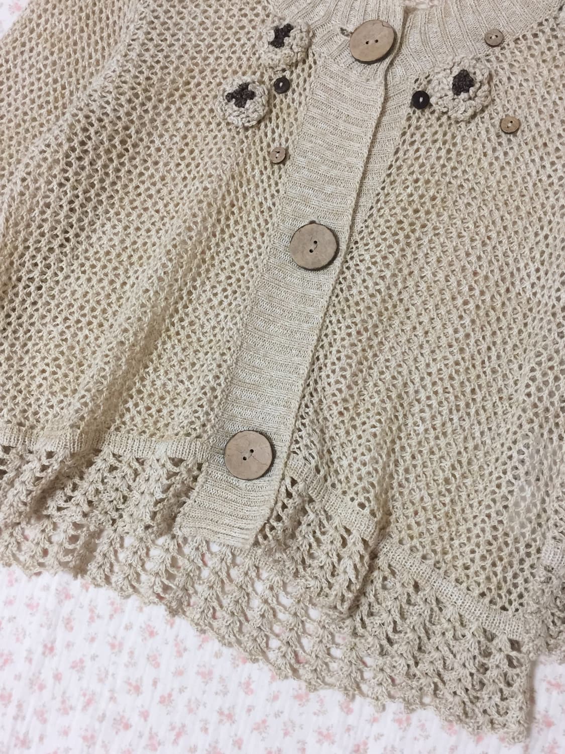 빈티지 모리걸 꽃장식 네트가디건 상품이미지3