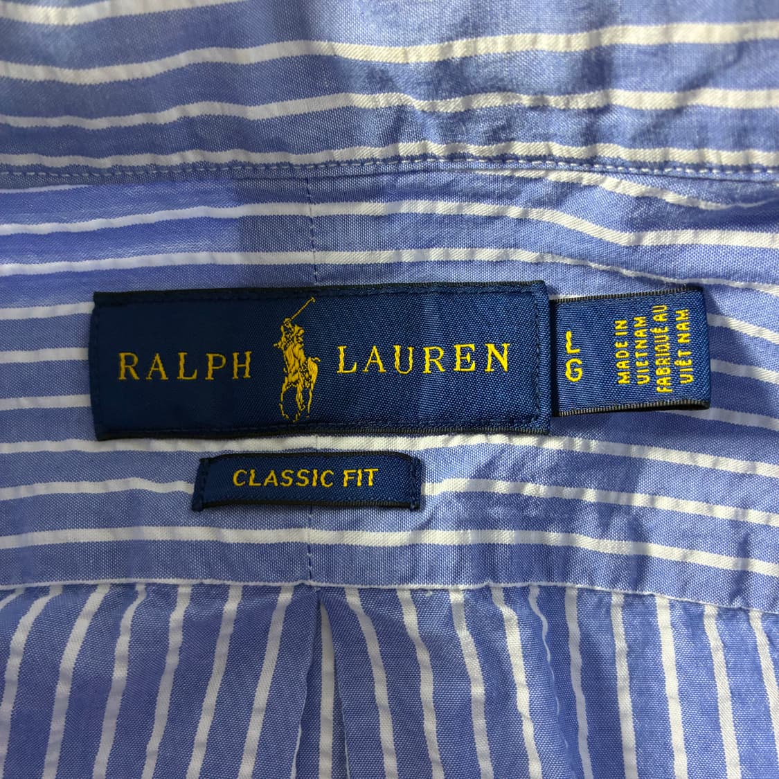 Polo  폴로 랄프로렌 자수 코튼 라이트블루 스트라이프 셔츠 상품이미지4