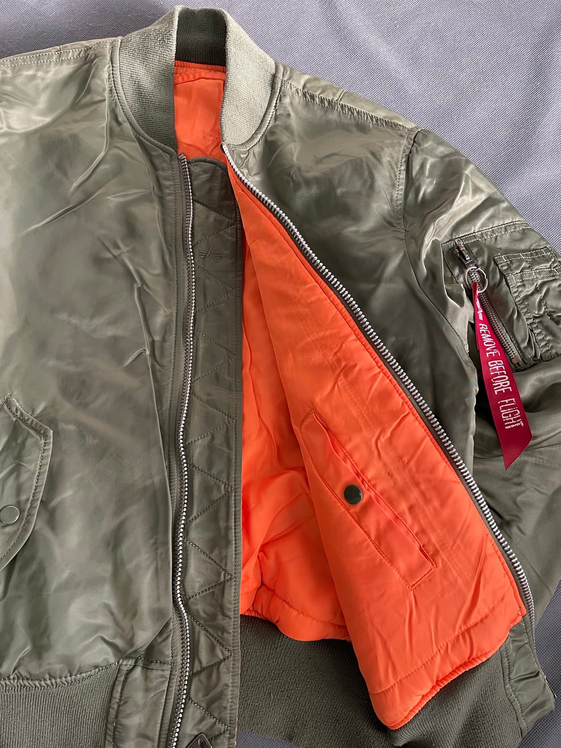 알파인더스트리 MA-1 봄버 자켓 카키 S(90-95) 상품이미지2