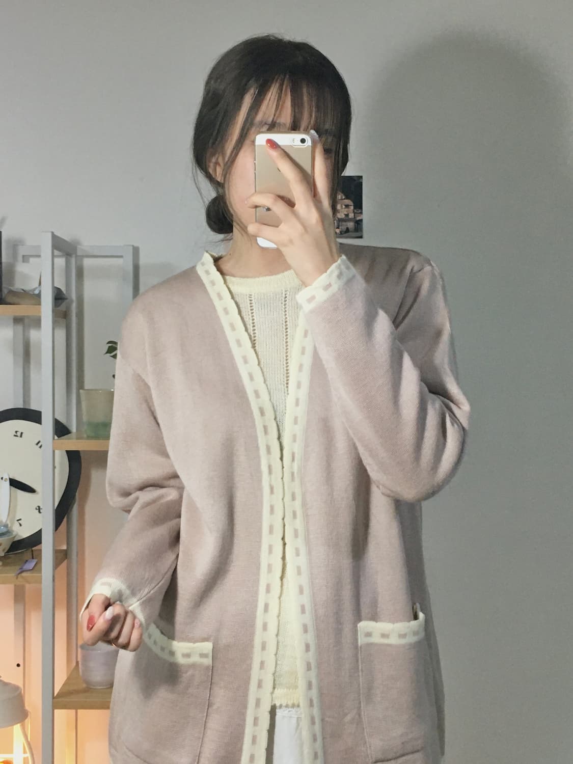 딸기라떼 스티치 오픈 가디건 상품이미지2