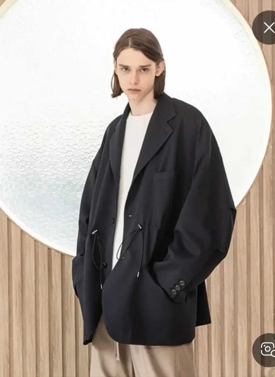 비긴202 오버사이즈 스트링 자켓 블레이저 3사이즈 블랙 105~110 상품이미지2