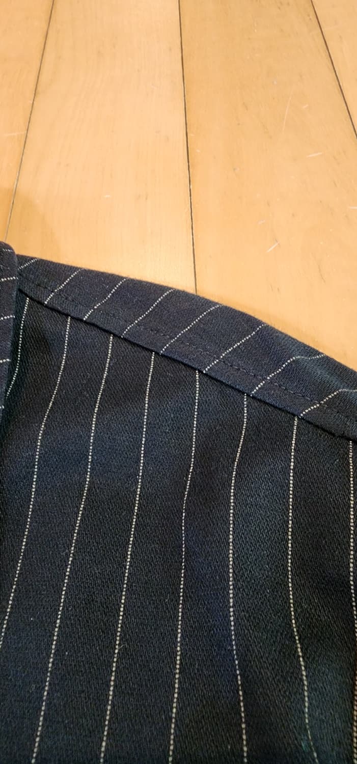 자라 블랙 핀스트라이프 코튼 워크 자켓 L 상품이미지7